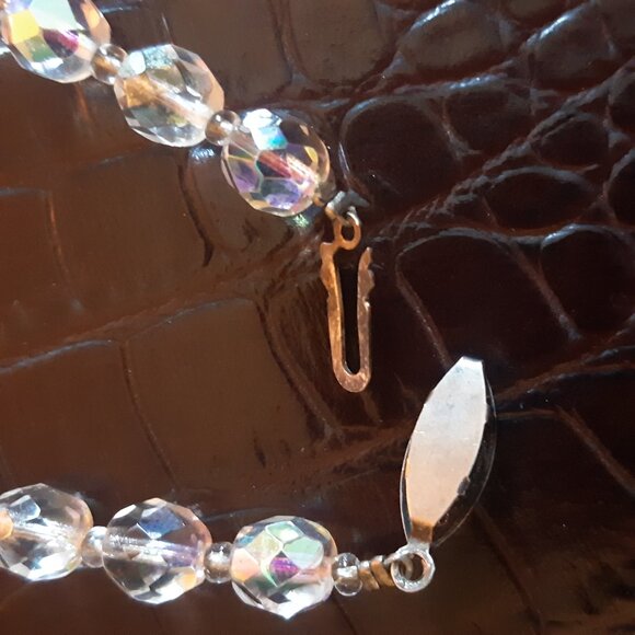 1950's Aurora Borealis Crystal Necklace 30 Inch Vintage - Picture 10 of 13